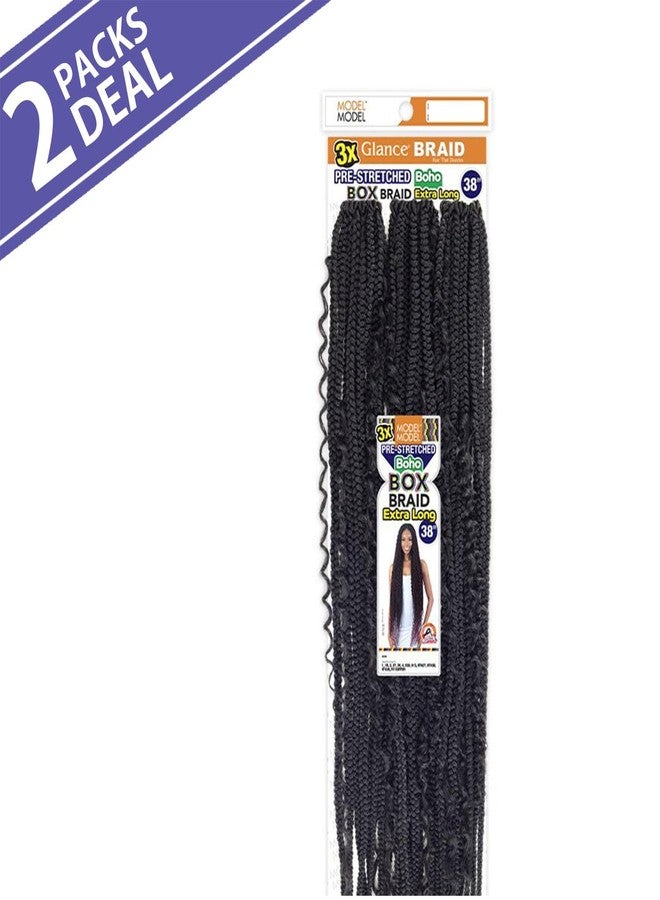 Glance ModelModel Crochet Braids 3X Pre-Stretched Boho Box Braids Extra Long 38" (pack of 2, HT430) - Image 2